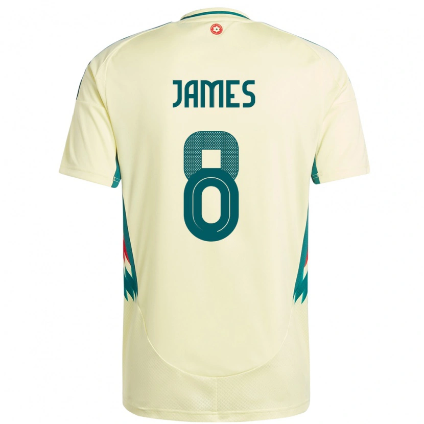 Danxen Herren Wales Angharad James #8 Beige Gelb Auswärtstrikot Trikot 24-26 T-Shirt