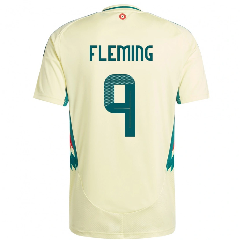 Danxen Herren Wales Cole Fleming #9 Beige Gelb Auswärtstrikot Trikot 24-26 T-Shirt