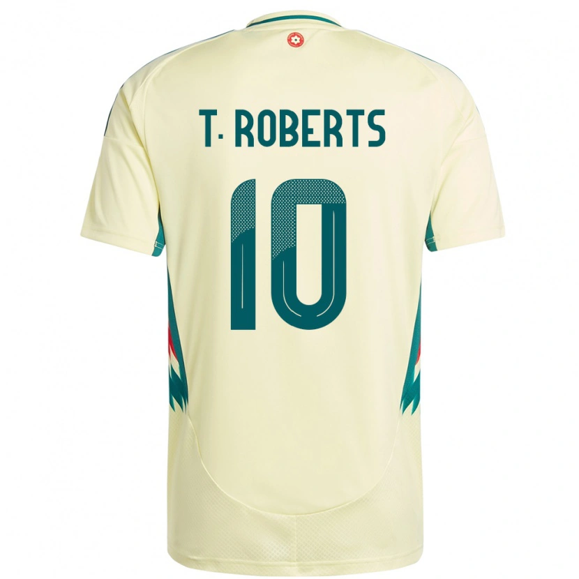 Danxen Herren Wales Tyler Roberts #10 Beige Gelb Auswärtstrikot Trikot 24-26 T-Shirt