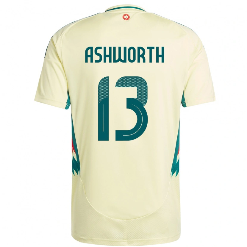 Danxen Herren Wales Fin Ashworth #13 Beige Gelb Auswärtstrikot Trikot 24-26 T-Shirt