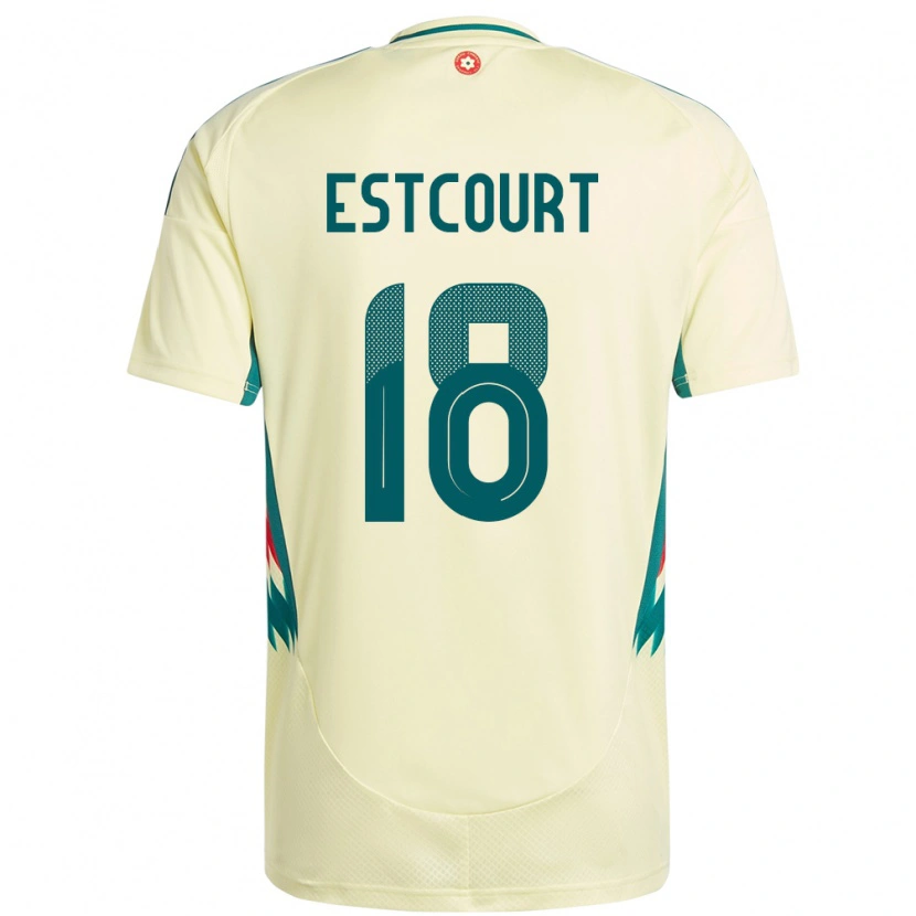 Danxen Herren Wales Charlie Estcourt #18 Beige Gelb Auswärtstrikot Trikot 24-26 T-Shirt