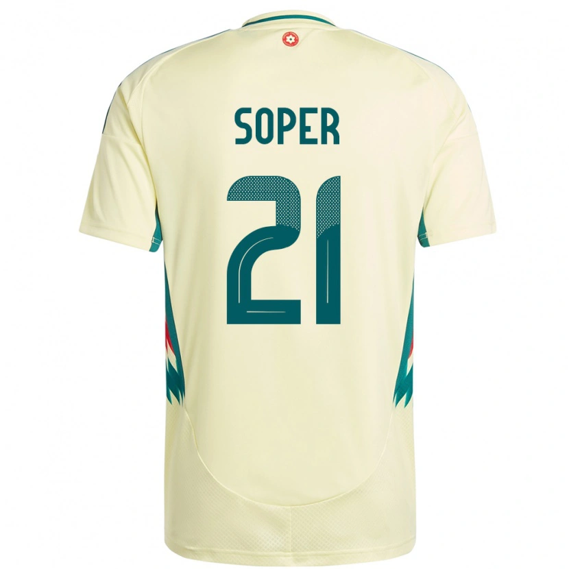 Danxen Herren Wales Poppy Soper #21 Beige Gelb Auswärtstrikot Trikot 24-26 T-Shirt