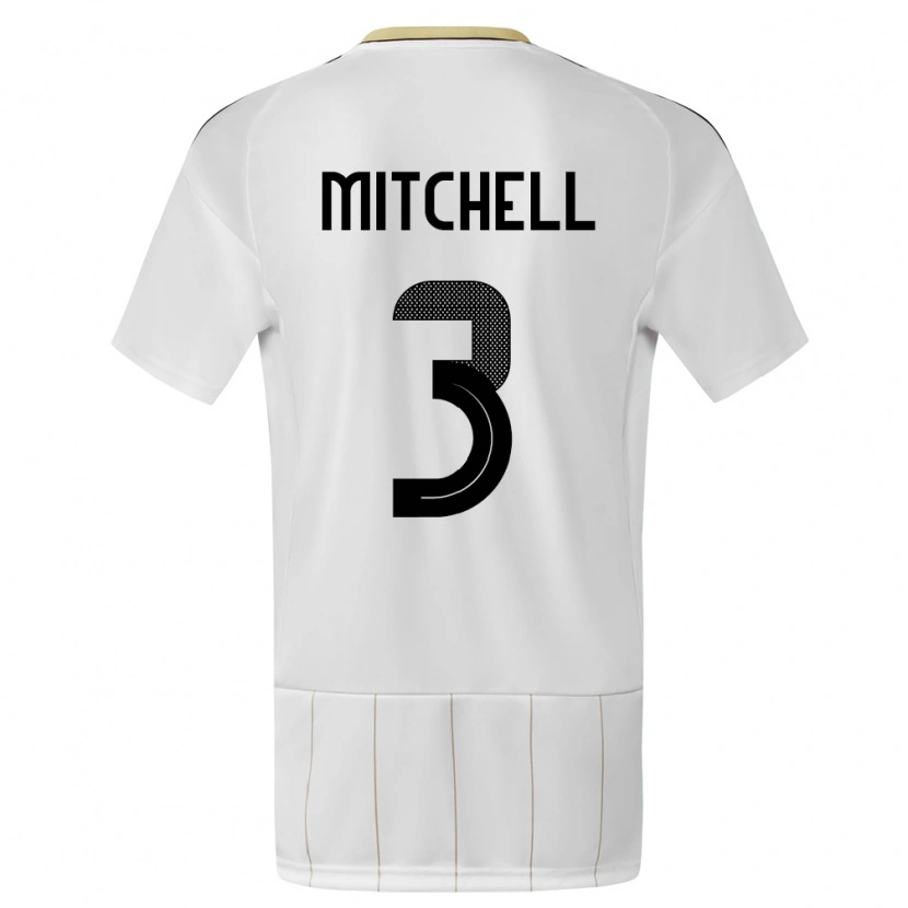 Danxen Herren Costa Rica Jeyland Mitchell #3 Weiß Auswärtstrikot Trikot 24-26 T-Shirt