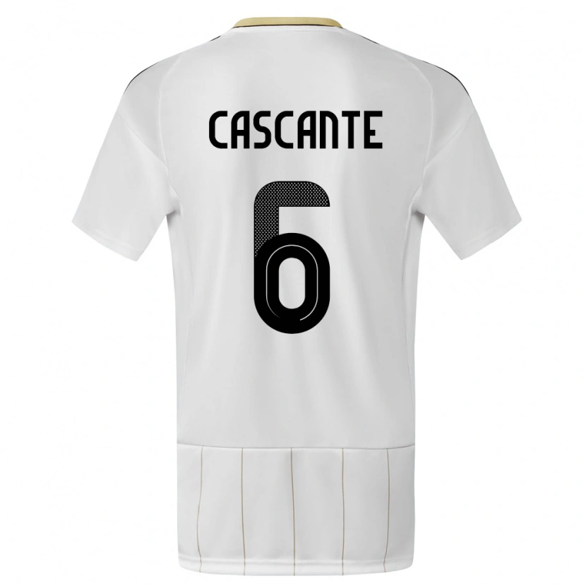 Danxen Herren Costa Rica Julio Cascante #6 Weiß Auswärtstrikot Trikot 24-26 T-Shirt
