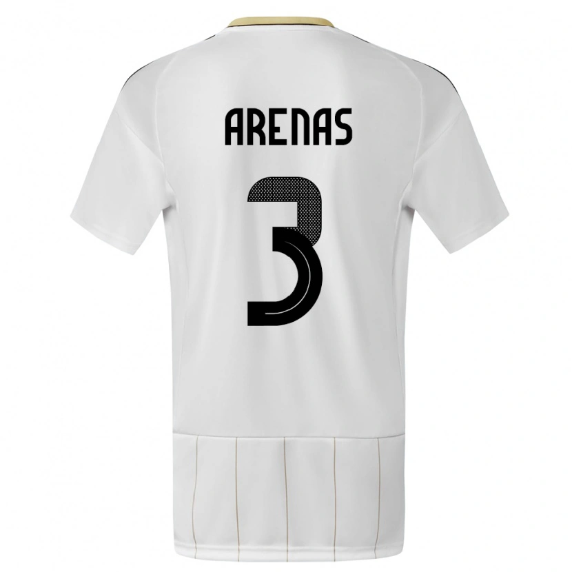Danxen Herren Costa Rica Alejandro Arenas #3 Weiß Auswärtstrikot Trikot 24-26 T-Shirt