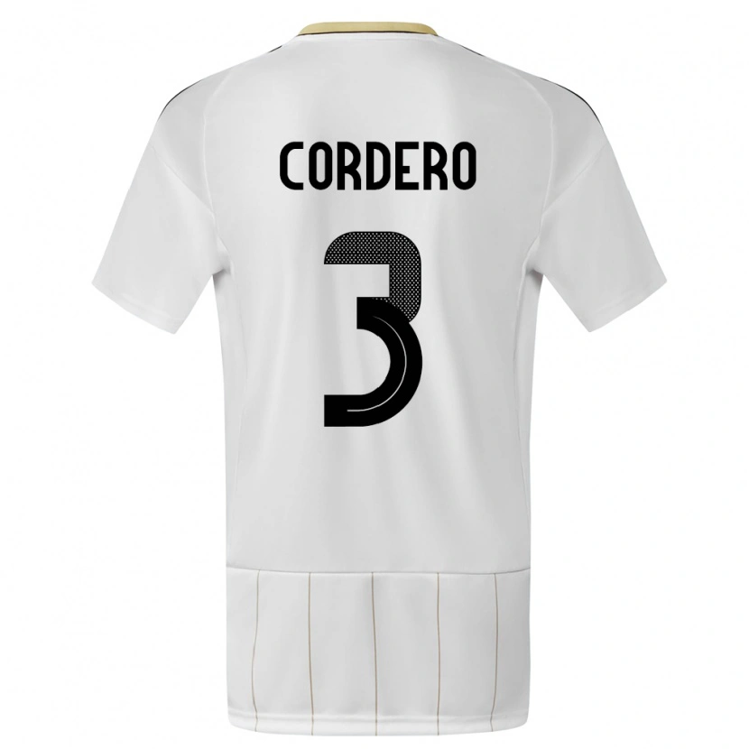 Danxen Herren Costa Rica Thiago Cordero #3 Weiß Auswärtstrikot Trikot 24-26 T-Shirt