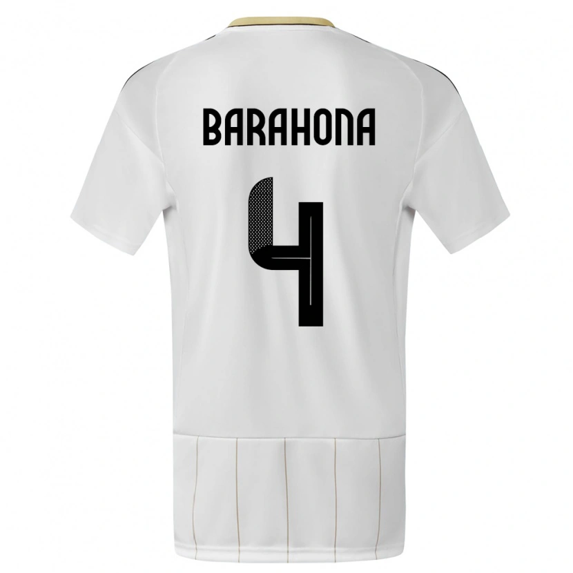 Danxen Herren Costa Rica Carlos Barahona #4 Weiß Auswärtstrikot Trikot 24-26 T-Shirt