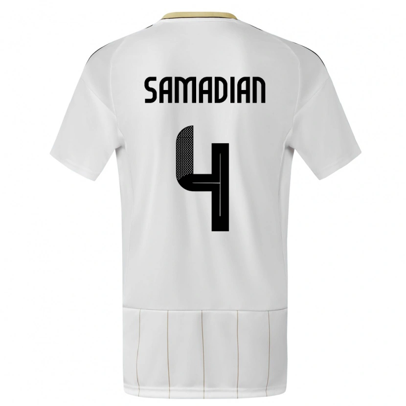 Danxen Herren Costa Rica Farbod Samadian #4 Weiß Auswärtstrikot Trikot 24-26 T-Shirt