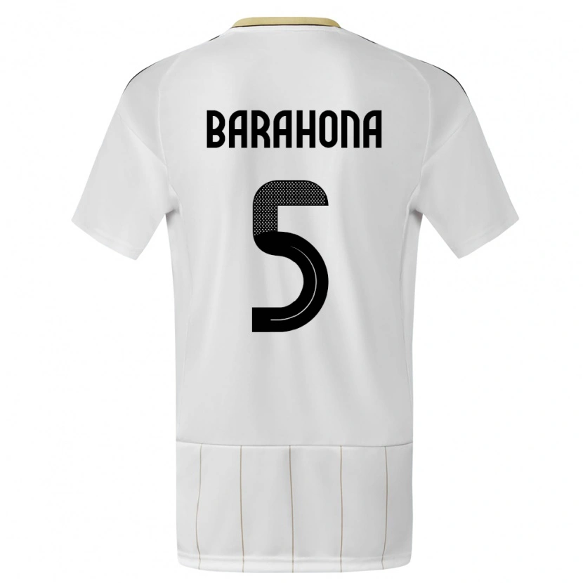 Danxen Herren Costa Rica Alberth Barahona #5 Weiß Auswärtstrikot Trikot 24-26 T-Shirt