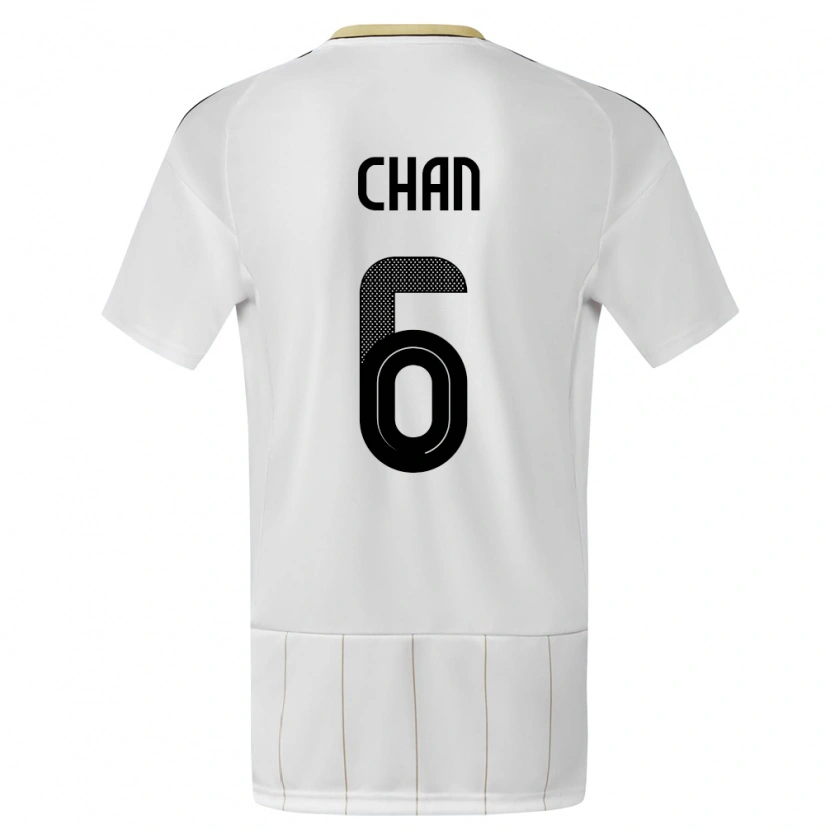 Danxen Herren Costa Rica Gabriel Chan #6 Weiß Auswärtstrikot Trikot 24-26 T-Shirt