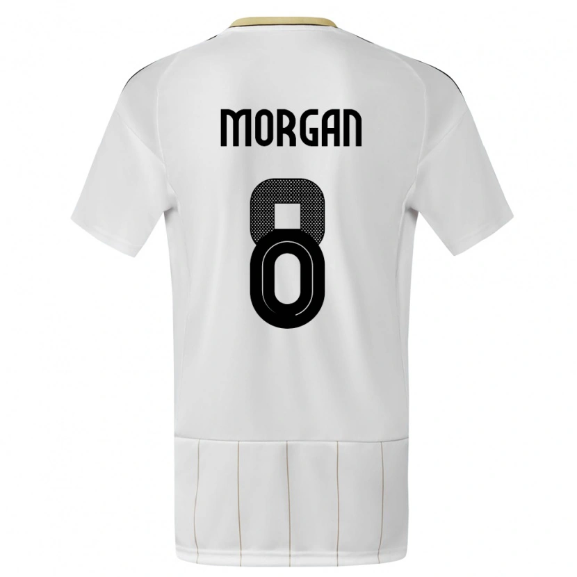 Danxen Herren Costa Rica Hakeem Morgan #8 Weiß Auswärtstrikot Trikot 24-26 T-Shirt