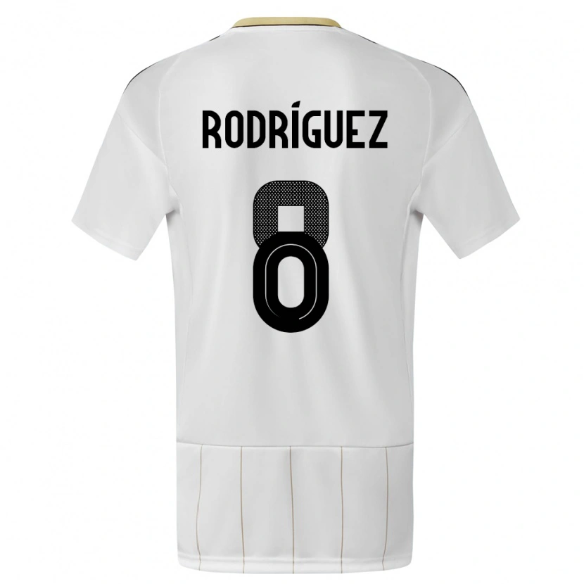 Danxen Herren Costa Rica Bryson Rodríguez #8 Weiß Auswärtstrikot Trikot 24-26 T-Shirt
