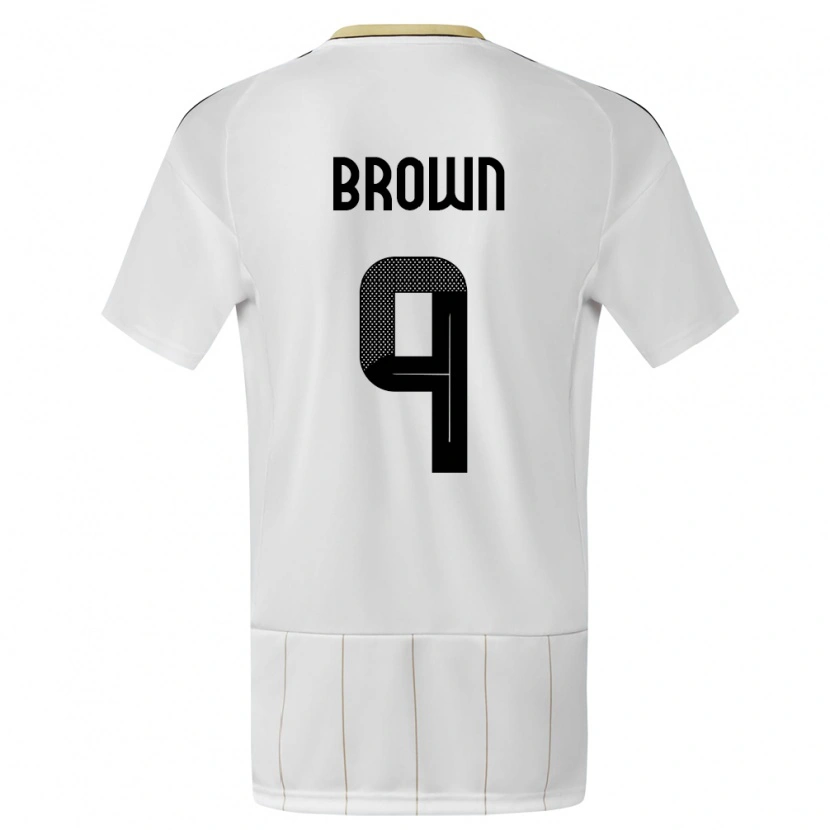 Danxen Herren Costa Rica Marcos Brown #9 Weiß Auswärtstrikot Trikot 24-26 T-Shirt