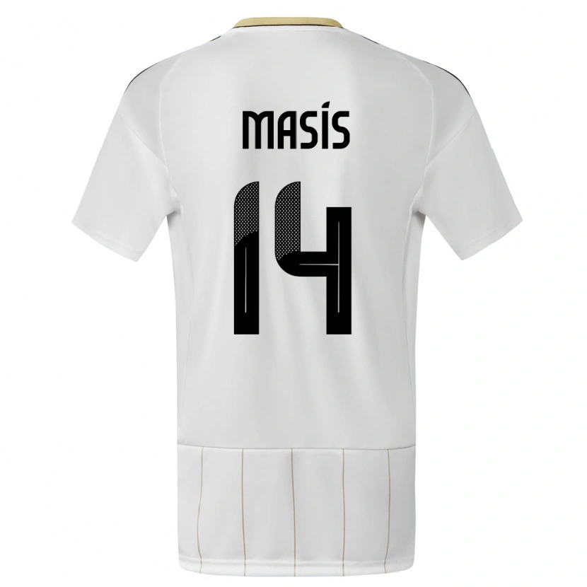 Danxen Herren Costa Rica Dylan Masís #14 Weiß Auswärtstrikot Trikot 24-26 T-Shirt