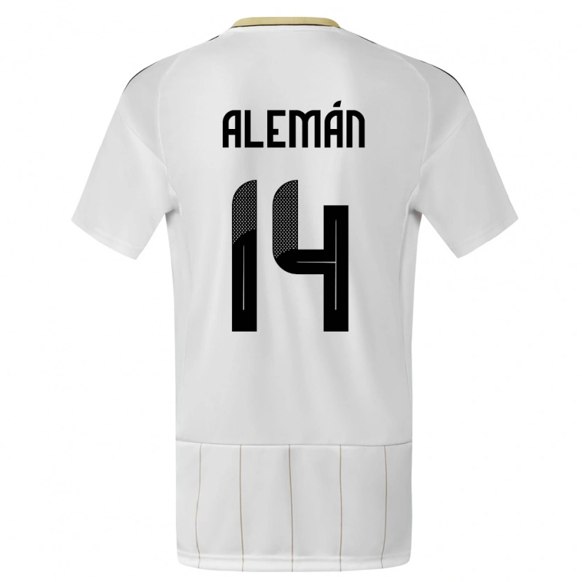 Danxen Herren Costa Rica Jeremy Alemán #14 Weiß Auswärtstrikot Trikot 24-26 T-Shirt