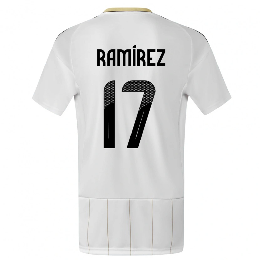 Danxen Herren Costa Rica Dylan Ramírez #17 Weiß Auswärtstrikot Trikot 24-26 T-Shirt