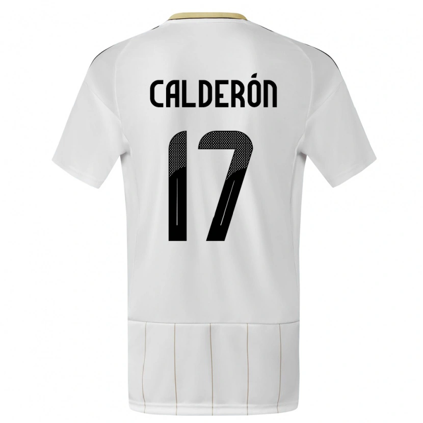 Danxen Herren Costa Rica Brayan Calderón #17 Weiß Auswärtstrikot Trikot 24-26 T-Shirt