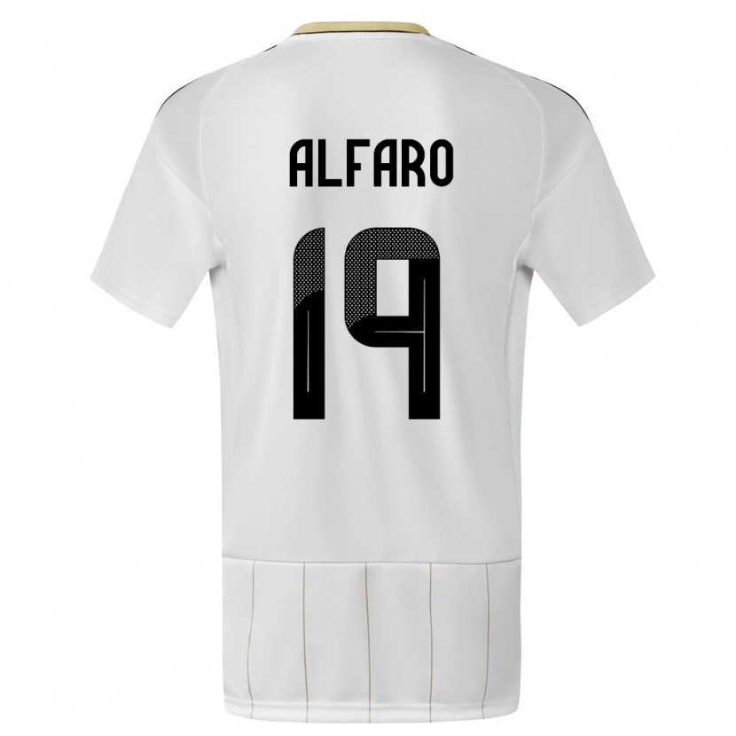 Danxen Herren Costa Rica Leonardo Alfaro #19 Weiß Auswärtstrikot Trikot 24-26 T-Shirt