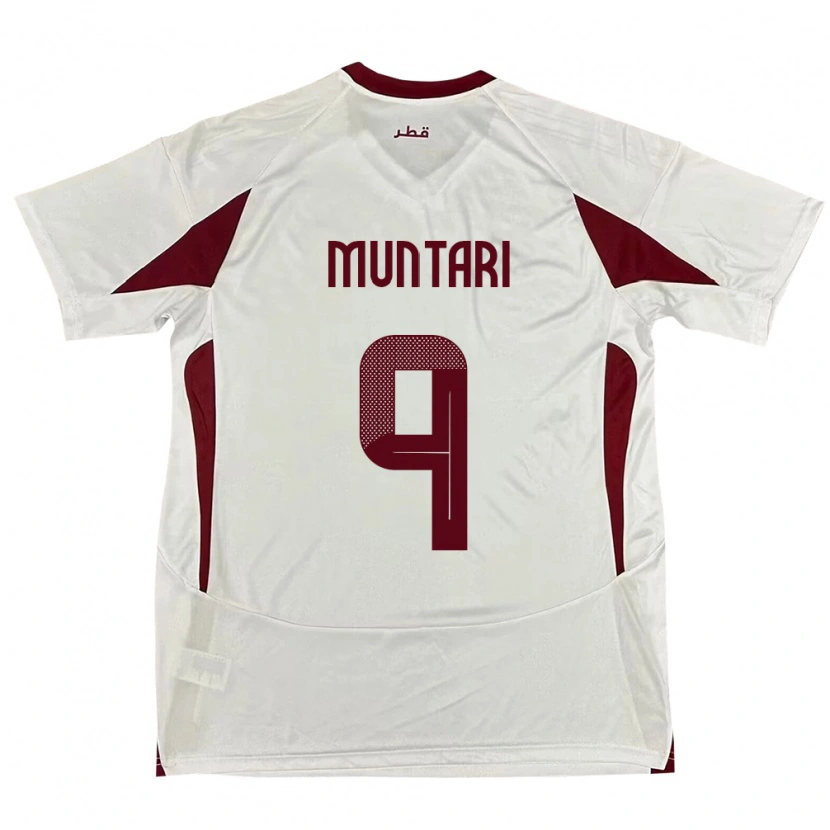 Danxen Herren Katar Mohammed Muntari #9 Weiß Auswärtstrikot Trikot 24-26 T-Shirt