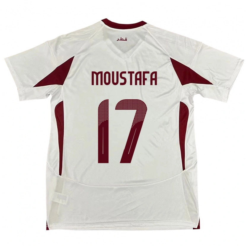Danxen Herren Katar Abdelrahman Moustafa #17 Weiß Auswärtstrikot Trikot 24-26 T-Shirt