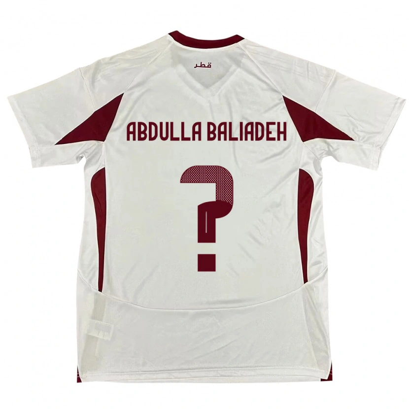 Danxen Herren Katar Yousef Abdulla Baliadeh #0 Weiß Auswärtstrikot Trikot 24-26 T-Shirt