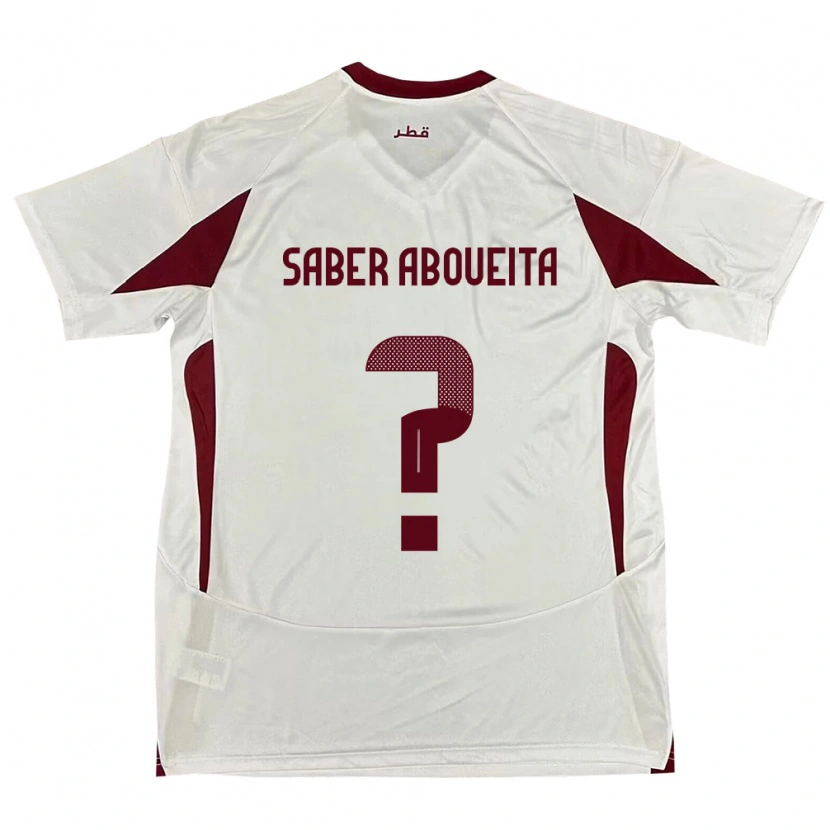 Danxen Herren Katar Ahmed Saber Aboueita #0 Weiß Auswärtstrikot Trikot 24-26 T-Shirt