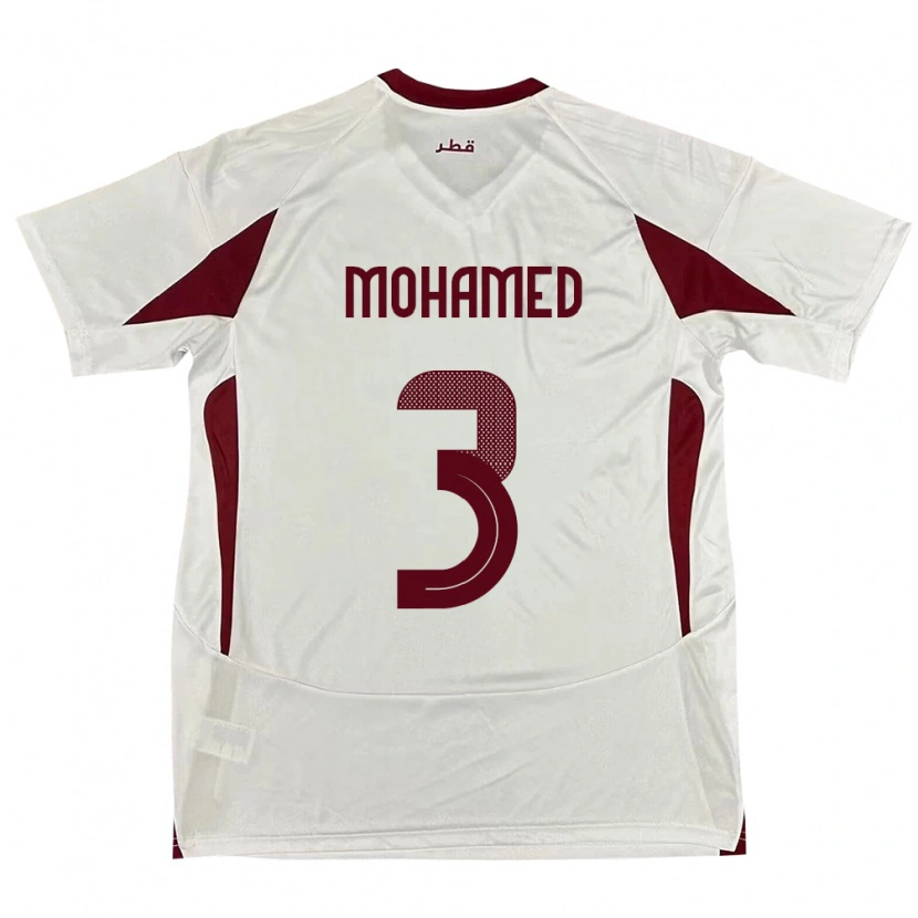 Danxen Herren Katar Motaman Mohamed #3 Weiß Auswärtstrikot Trikot 24-26 T-Shirt
