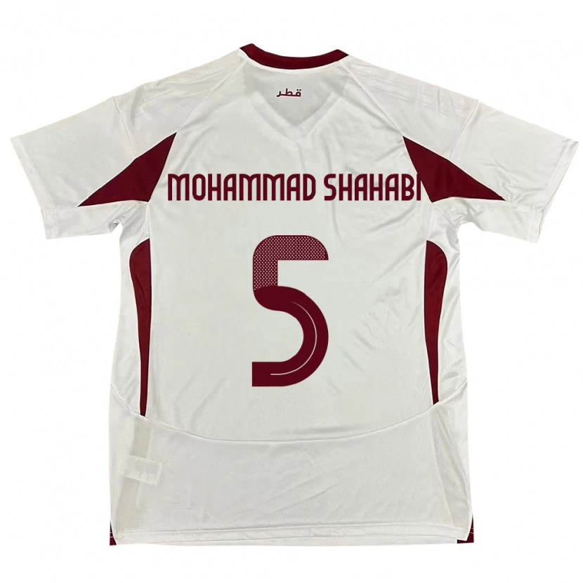 Danxen Herren Katar Ali Mohammad Shahabi #5 Weiß Auswärtstrikot Trikot 24-26 T-Shirt