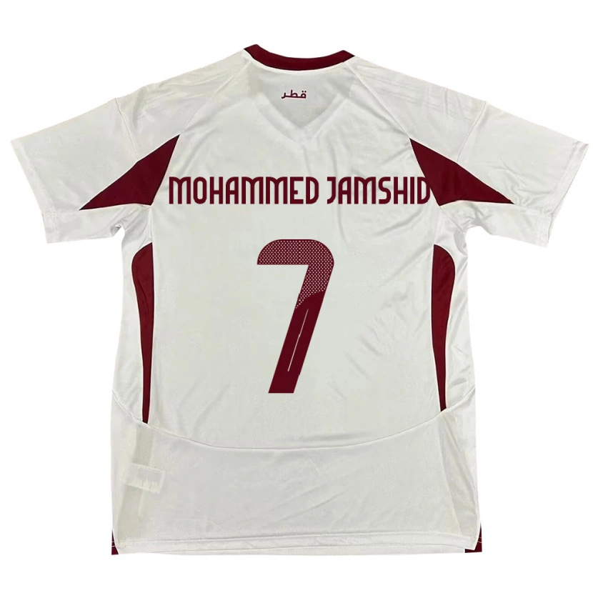 Danxen Herren Katar Tahsin Mohammed Jamshid #7 Weiß Auswärtstrikot Trikot 24-26 T-Shirt