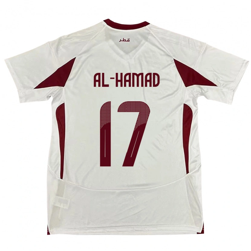Danxen Herren Katar Jassem Al-Hamad #17 Weiß Auswärtstrikot Trikot 24-26 T-Shirt