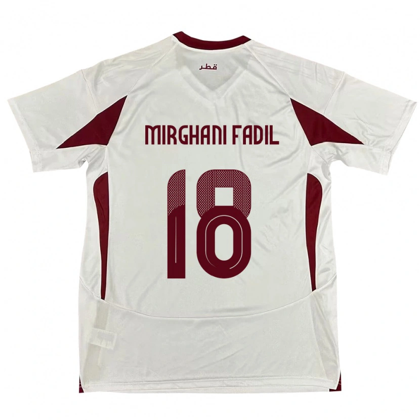 Danxen Herren Katar Awab Mirghani Fadil #18 Weiß Auswärtstrikot Trikot 24-26 T-Shirt