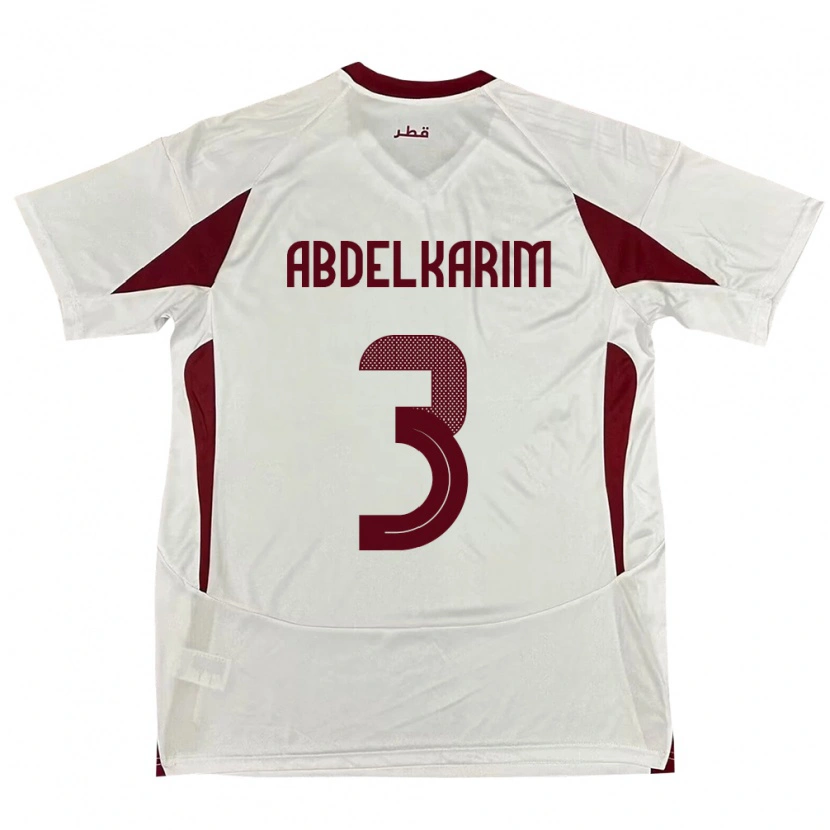 Danxen Herren Katar Abdelkarim Hassan #3 Weiß Auswärtstrikot Trikot 24-26 T-Shirt