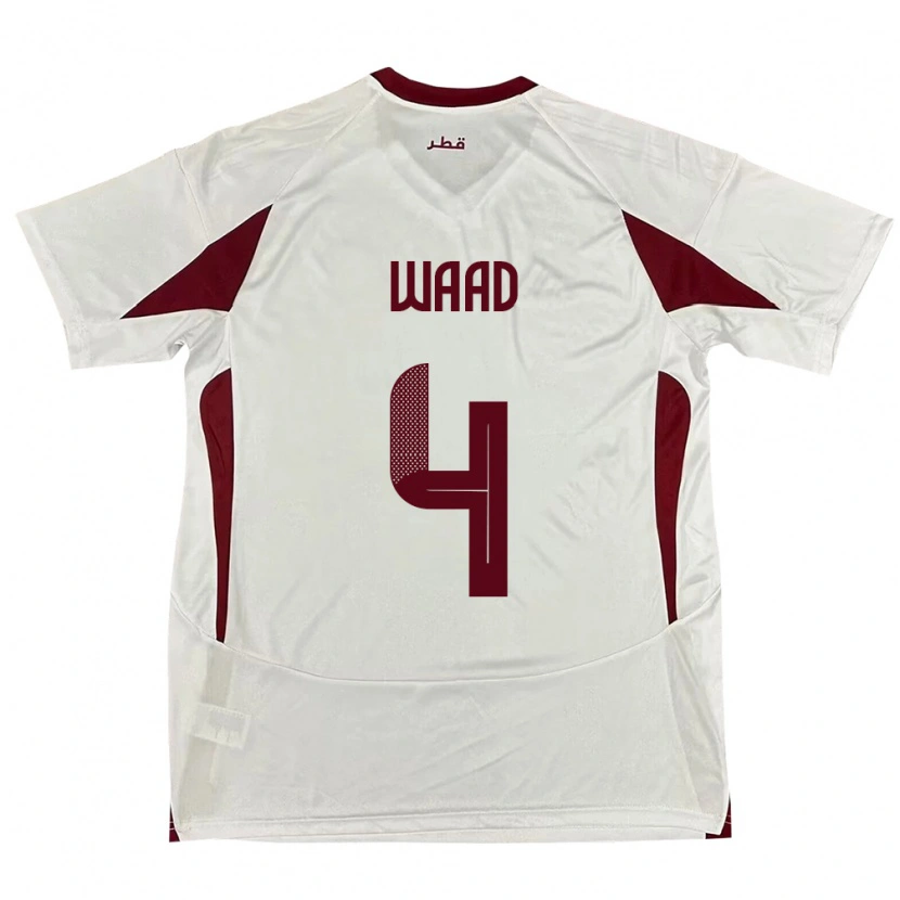 Danxen Herren Katar Mohammed Waad #4 Weiß Auswärtstrikot Trikot 24-26 T-Shirt