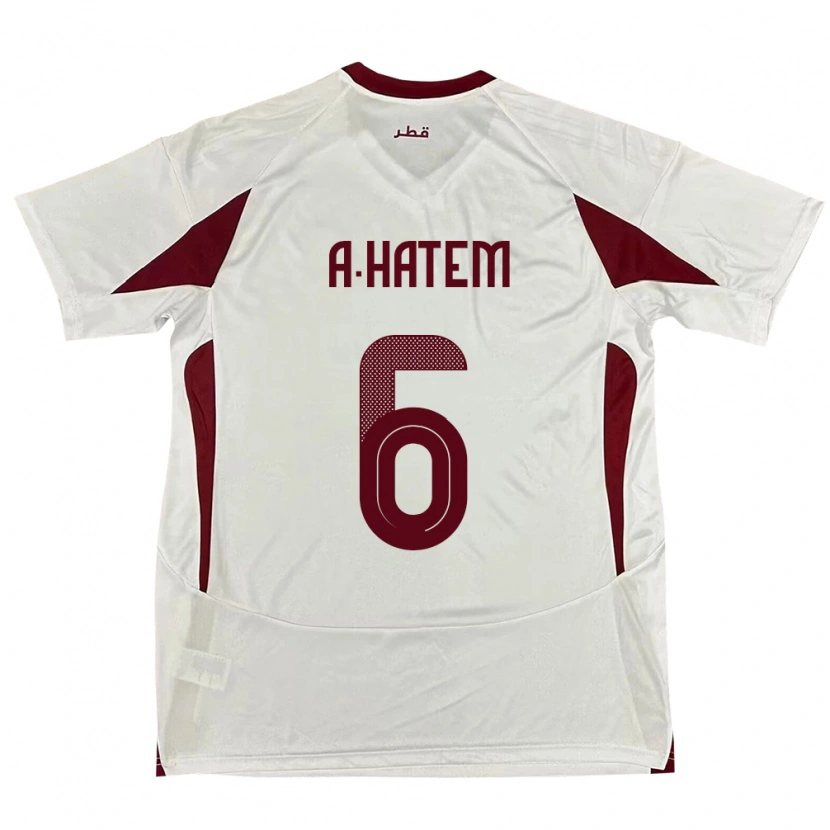 Danxen Herren Katar Abdulaziz Hatem #6 Weiß Auswärtstrikot Trikot 24-26 T-Shirt