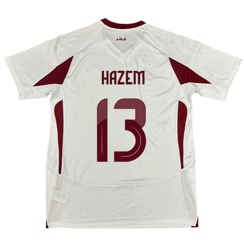 Danxen Herren Katar Hazem Shehata #13 Weiß Auswärtstrikot Trikot 24-26 T-Shirt