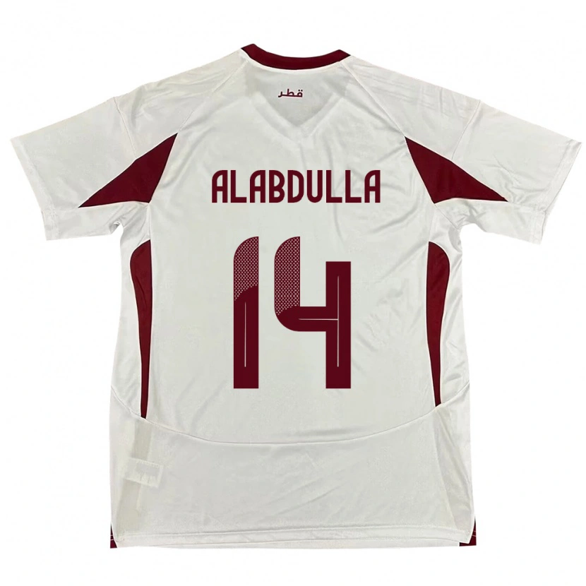 Danxen Herren Katar Moudhi Alabdulla #14 Weiß Auswärtstrikot Trikot 24-26 T-Shirt