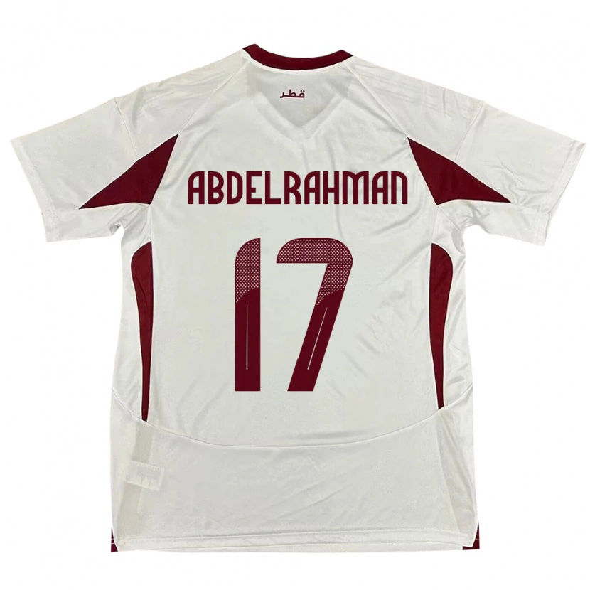 Danxen Herren Katar Abdelrahman Fahmi Moustafa #17 Weiß Auswärtstrikot Trikot 24-26 T-Shirt