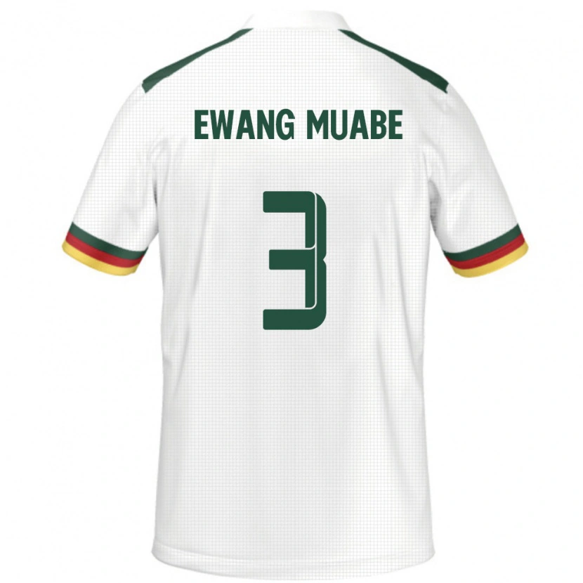 Danxen Herren Kamerun Ebong Ewang Muabe #3 Weiß Auswärtstrikot Trikot 24-26 T-Shirt
