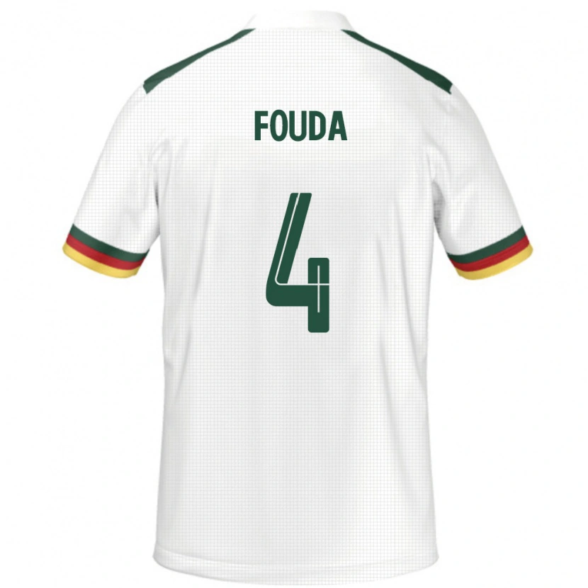 Danxen Herren Kamerun Junior Fouda #4 Weiß Auswärtstrikot Trikot 24-26 T-Shirt