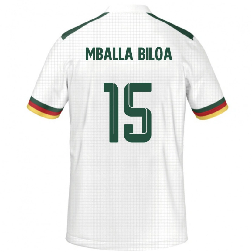 Danxen Herren Kamerun Jules Victor Mballa Biloa #15 Weiß Auswärtstrikot Trikot 24-26 T-Shirt