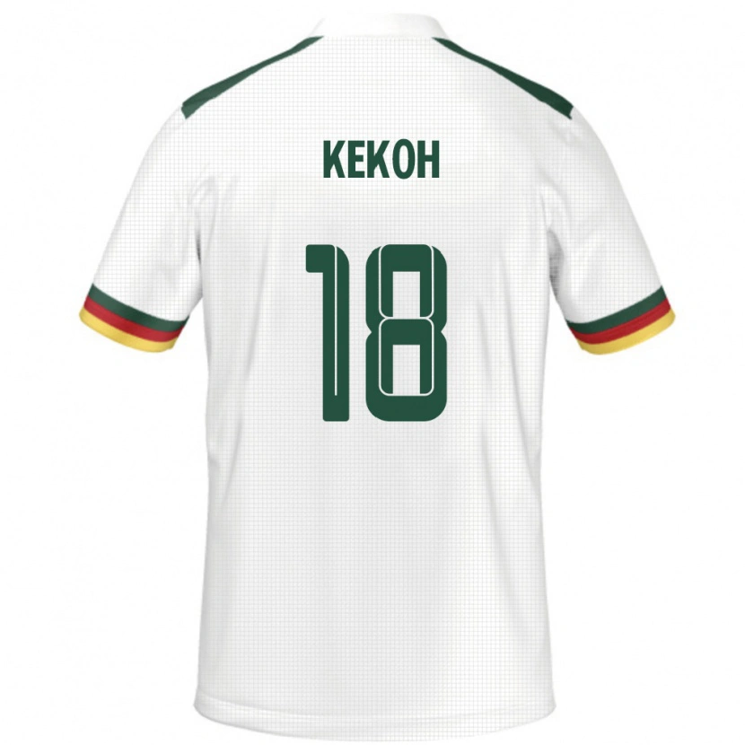 Danxen Herren Kamerun Felix Kekoh #18 Weiß Auswärtstrikot Trikot 24-26 T-Shirt
