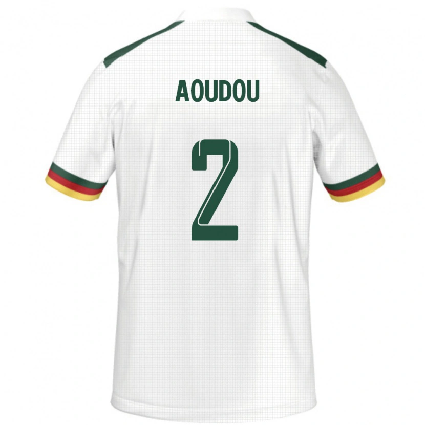 Danxen Herren Kamerun Moussa Aoudou #2 Weiß Auswärtstrikot Trikot 24-26 T-Shirt