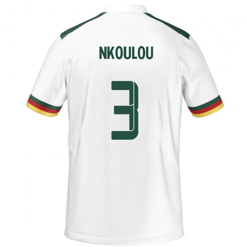 Danxen Herren Kamerun Nicolas Nkoulou #3 Weiß Auswärtstrikot Trikot 24-26 T-Shirt