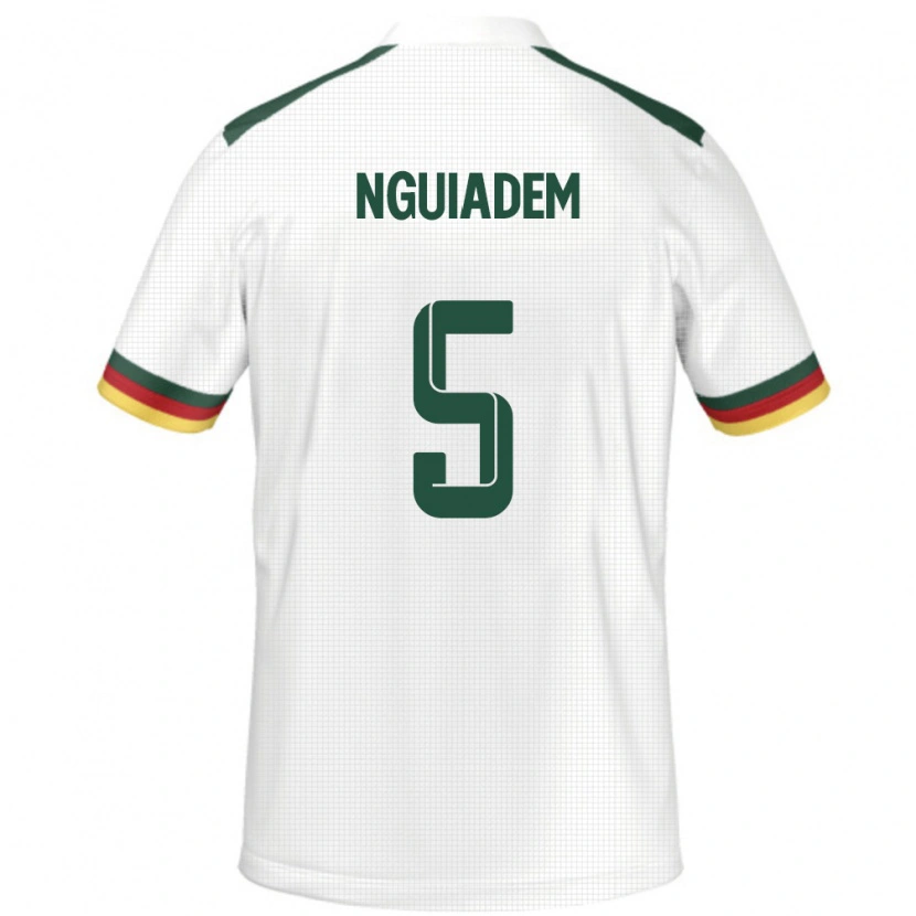 Danxen Herren Kamerun Annecy Nguiadem #5 Weiß Auswärtstrikot Trikot 24-26 T-Shirt