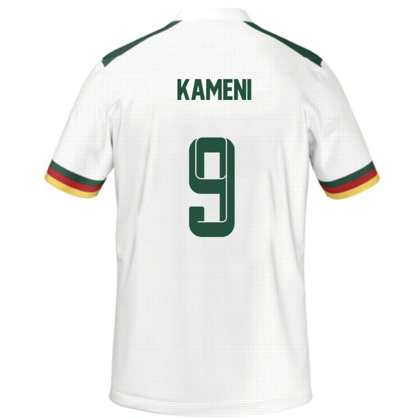 Danxen Herren Kamerun Flora Kameni #9 Weiß Auswärtstrikot Trikot 24-26 T-Shirt