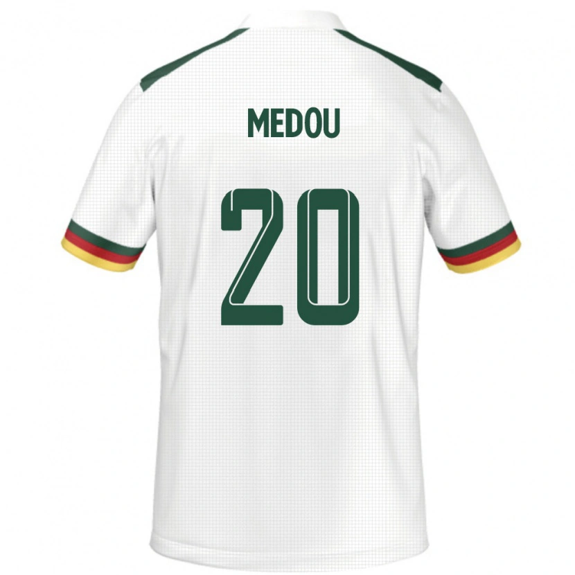 Danxen Herren Kamerun Marc Medou #20 Weiß Auswärtstrikot Trikot 24-26 T-Shirt