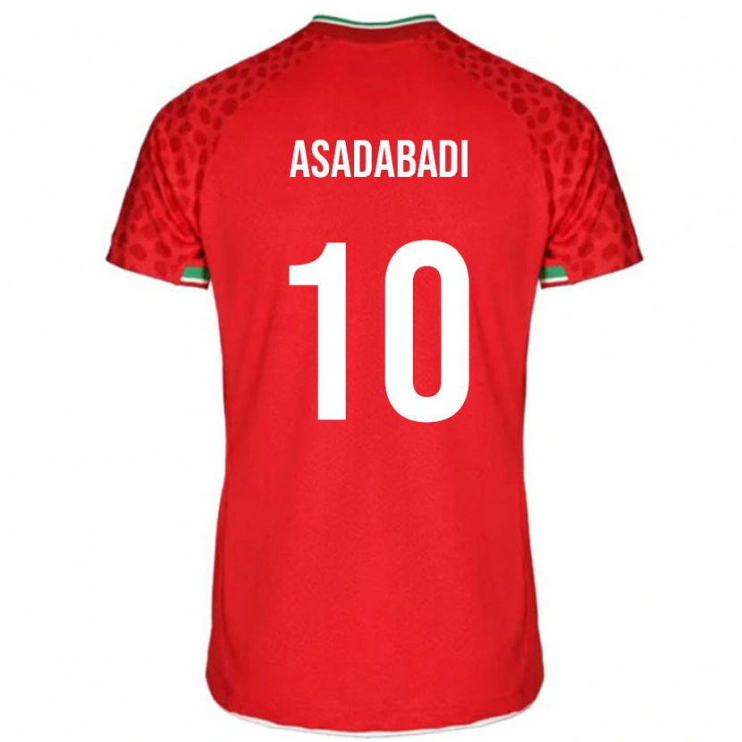 Danxen Herren Iran Alireza Asadabadi #10 Rot Auswärtstrikot Trikot 24-26 T-Shirt