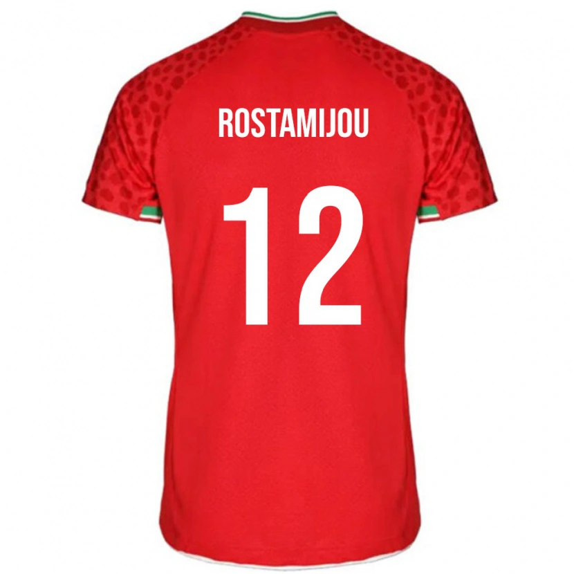 Danxen Herren Iran Alireza Rostamijou #12 Rot Auswärtstrikot Trikot 24-26 T-Shirt