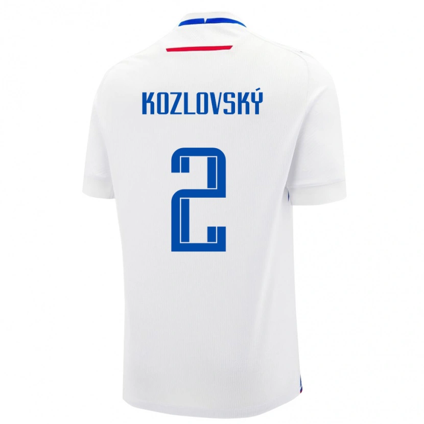 Danxen Herren Slowakei Samuel Kozlovský #2 Weiß Auswärtstrikot Trikot 24-26 T-Shirt
