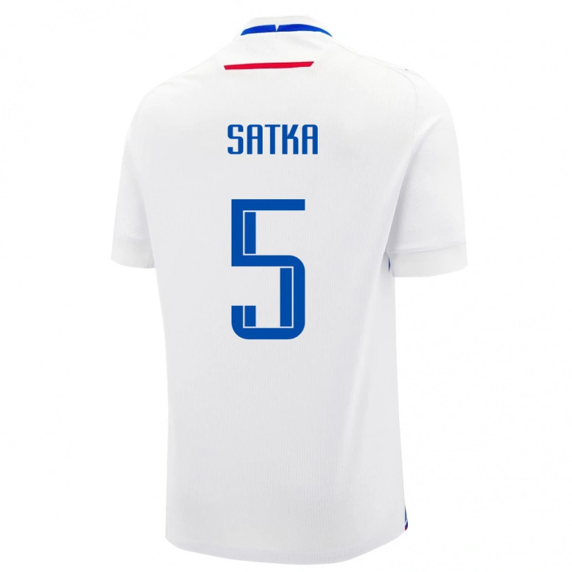 Danxen Herren Slowakei Lubomir Satka #5 Weiß Auswärtstrikot Trikot 24-26 T-Shirt
